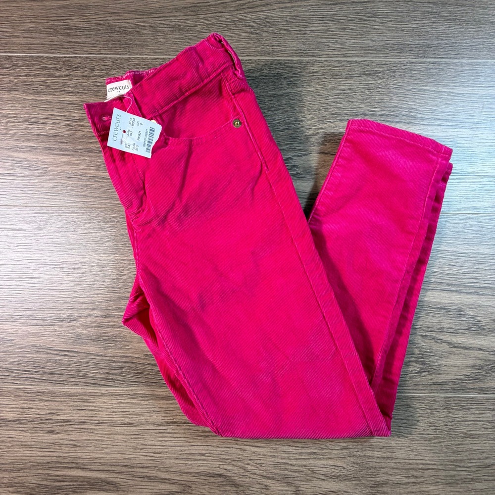 Crewcuts J. Crew Factory Girls Pink Corduroy Pants Sz 8 Preppy Fall Holiday NEW